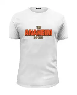 Заказать мужскую футболку в Москве. Футболка базовая Anaheim Ducks от kspsshop - готовые дизайны и нанесение принтов.