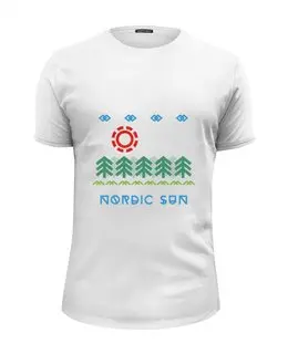 Заказать мужскую футболку в Москве. Футболка базовая Nordic Sun от white_irbis - готовые дизайны и нанесение принтов.