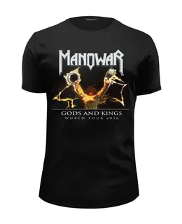 Заказать мужскую футболку в Москве. Футболка базовая Manowar Band от Leichenwagen - готовые дизайны и нанесение принтов.