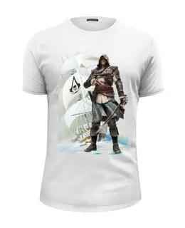 Заказать мужскую футболку в Москве. Футболка базовая Assassin's creed IV Black flag от dariel - готовые дизайны и нанесение принтов.