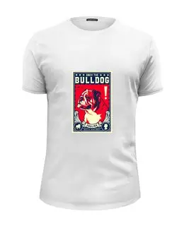 Заказать мужскую футболку в Москве. Футболка базовая Собака: BULLDOG от Виктор Гришин - готовые дизайны и нанесение принтов.