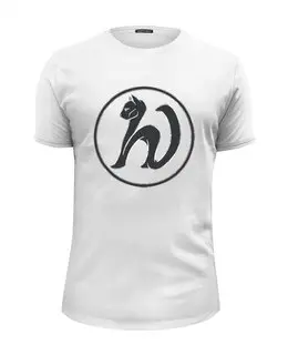 Заказать мужскую футболку в Москве. Футболка базовая MIPT "Черная кошка" белая от Илья Какурин - готовые дизайны и нанесение принтов.