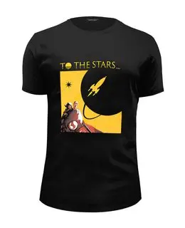 Заказать мужскую футболку в Москве. Футболка базовая To The Stars Dream World  от slider - готовые дизайны и нанесение принтов.