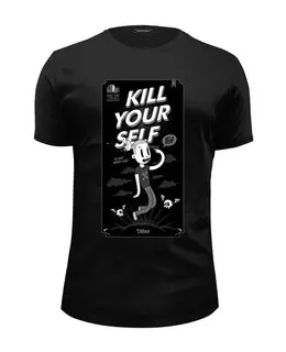 Заказать мужскую футболку в Москве. Футболка базовая Kill Your Self от Leichenwagen - готовые дизайны и нанесение принтов.