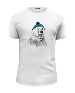 Заказать мужскую футболку в Москве. Футболка базовая Белый медведь от lissa - готовые дизайны и нанесение принтов.