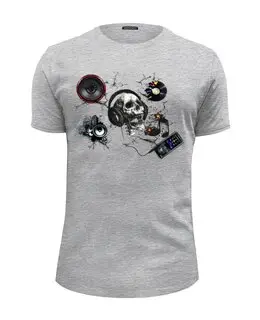 Заказать мужскую футболку в Москве. Футболка базовая Calavera Walkman (Music KILL) от TheAndarz  - готовые дизайны и нанесение принтов.