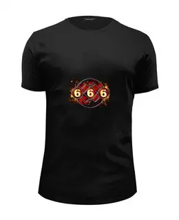 Заказать мужскую футболку в Москве. Футболка базовая Число дьявола от T-shirt print  - готовые дизайны и нанесение принтов.