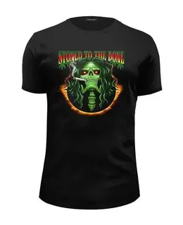 Заказать мужскую футболку в Москве. Футболка базовая Stoned to the bone от Leichenwagen - готовые дизайны и нанесение принтов.
