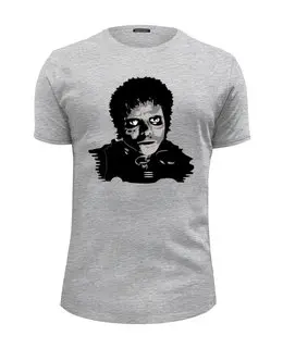 Заказать мужскую футболку в Москве. Футболка базовая Michael Jackson от Leichenwagen - готовые дизайны и нанесение принтов.