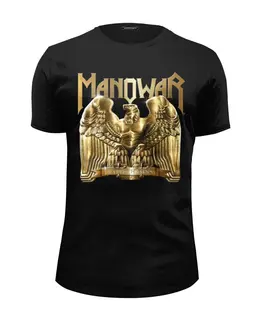 Заказать мужскую футболку в Москве. Футболка базовая Manowar Band от Leichenwagen - готовые дизайны и нанесение принтов.