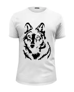 Заказать мужскую футболку в Москве. Футболка базовая Тату волк от weeert - готовые дизайны и нанесение принтов.