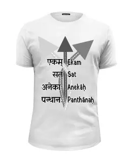 Заказать мужскую футболку в Москве. Футболка базовая Одна истина, много путей (санскрит+транслит) от Achadidi.printio.ru  - готовые дизайны и нанесение принтов.