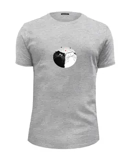 Заказать мужскую футболку в Москве. Футболка базовая Кот и Кошка от Виктор Гришин - готовые дизайны и нанесение принтов.