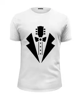 Заказать мужскую футболку в Москве. Футболка базовая гитара-галстук от queen  - готовые дизайны и нанесение принтов.