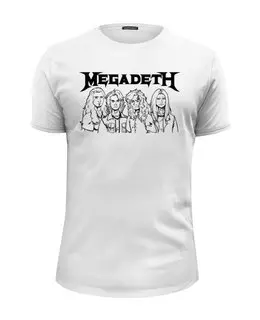 Заказать мужскую футболку в Москве. Футболка базовая Megadeth от Leichenwagen - готовые дизайны и нанесение принтов.