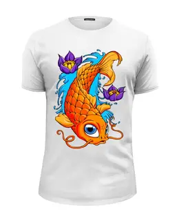 Заказать мужскую футболку в Москве. Футболка базовая Fish Art от Leichenwagen - готовые дизайны и нанесение принтов.