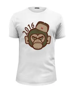 Заказать мужскую футболку в Москве. Футболка базовая Обезьяна - символ нового 2016 года. от Chance777 - готовые дизайны и нанесение принтов.