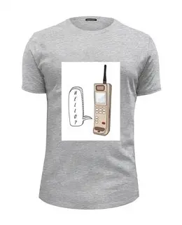 Заказать мужскую футболку в Москве. Футболка базовая Ретро телефон от HeyleyFox  - готовые дизайны и нанесение принтов.