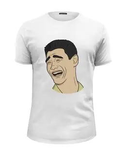 Заказать мужскую футболку в Москве. Футболка базовая Яо Минг от Memepedia - готовые дизайны и нанесение принтов.
