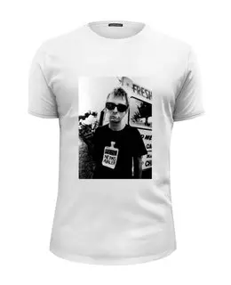 Заказать мужскую футболку в Москве. Футболка базовая Thom Yoke T-Shirt от ksnkch - готовые дизайны и нанесение принтов.