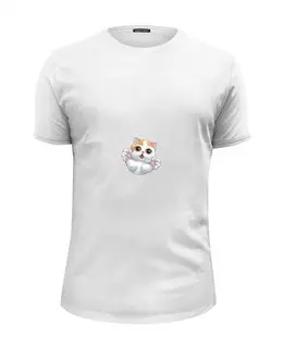 Заказать мужскую футболку в Москве. Футболка базовая Котик от Hop Shop - готовые дизайны и нанесение принтов.