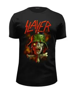 Заказать мужскую футболку в Москве. Футболка базовая Slayer Band от Leichenwagen - готовые дизайны и нанесение принтов.