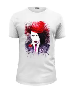 Заказать мужскую футболку в Москве. Футболка базовая Marilyn Manson от MoreMari - готовые дизайны и нанесение принтов.