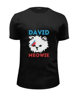 Заказать мужскую футболку в Москве. Футболка базовая David Bowie от cherdantcev - готовые дизайны и нанесение принтов.