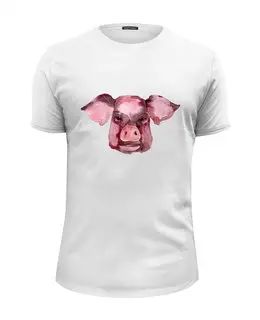 Заказать мужскую футболку в Москве. Футболка базовая свинья от THE_NISE  - готовые дизайны и нанесение принтов.