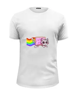 Заказать мужскую футболку в Москве. Футболка базовая Nyan cat от YellowCloverShop - готовые дизайны и нанесение принтов.