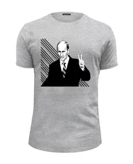 Заказать мужскую футболку в Москве. Футболка базовая V. Putin от ak-94 - готовые дизайны и нанесение принтов.