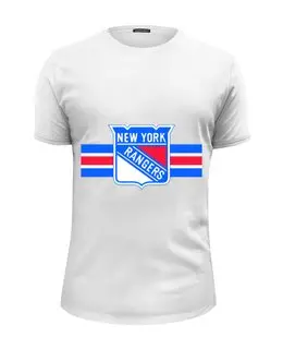 Заказать мужскую футболку в Москве. Футболка базовая Нью-Йорк Рейнджерс от kspsshop - готовые дизайны и нанесение принтов.
