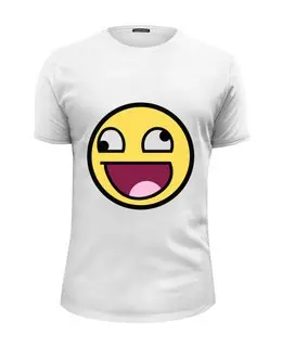 Заказать мужскую футболку в Москве. Футболка базовая Awesome smile от YellowCloverShop - готовые дизайны и нанесение принтов.