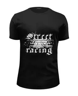 Заказать мужскую футболку в Москве. Футболка базовая Street racing от Djimas Leonki - готовые дизайны и нанесение принтов.