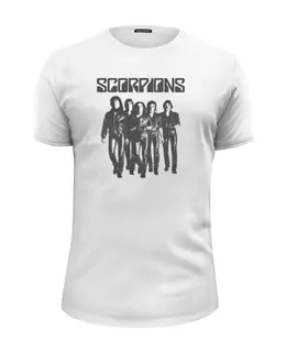 Заказать мужскую футболку в Москве. Футболка базовая Scorpions Band от Leichenwagen - готовые дизайны и нанесение принтов.