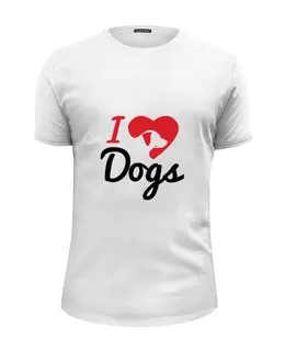 Заказать мужскую футболку в Москве. Футболка базовая Люблю Собак от fanart - готовые дизайны и нанесение принтов.