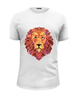 Заказать мужскую футболку в Москве. Футболка базовая Лев (Lion) от trugift - готовые дизайны и нанесение принтов.