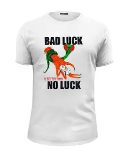 Заказать мужскую футболку в Москве. Футболка базовая Bad Luck от Leichenwagen - готовые дизайны и нанесение принтов.
