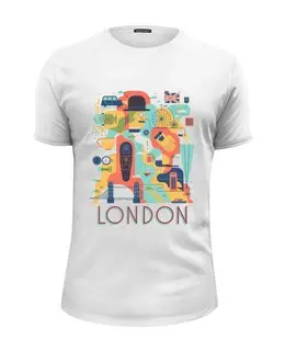 Заказать мужскую футболку в Москве. Футболка базовая Лондон от Виктор Гришин - готовые дизайны и нанесение принтов.