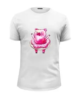 Заказать мужскую футболку в Москве. Футболка базовая свинка от THE_NISE  - готовые дизайны и нанесение принтов.