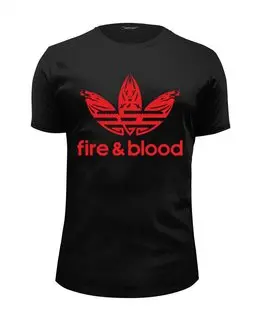 Заказать мужскую футболку в Москве. Футболка базовая Fire and Blood от balden - готовые дизайны и нанесение принтов.