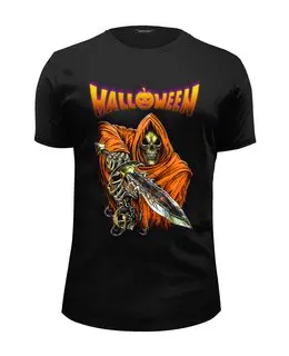 Заказать мужскую футболку в Москве. Футболка базовая Death Skull (Halloween) от balden - готовые дизайны и нанесение принтов.