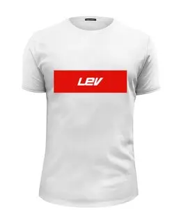 Заказать мужскую футболку в Москве. Футболка базовая Имя Lev от THE_NISE  - готовые дизайны и нанесение принтов.