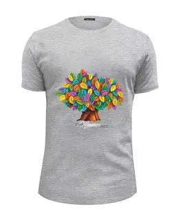 Заказать мужскую футболку в Москве. Футболка базовая Дерево Счастья  от Polilog - готовые дизайны и нанесение принтов.