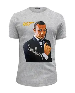 Заказать мужскую футболку в Москве. Футболка базовая James Bond от Leichenwagen - готовые дизайны и нанесение принтов.