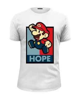 Заказать мужскую футболку в Москве. Футболка базовая Супер Марио от geekbox - готовые дизайны и нанесение принтов.