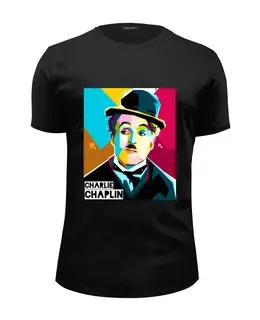 Заказать мужскую футболку в Москве. Футболка базовая Чарли Чаплин от originals - готовые дизайны и нанесение принтов.