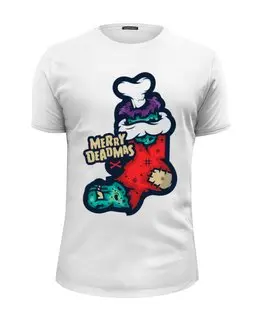 Заказать мужскую футболку в Москве. Футболка базовая Merry Deadmas  от iZOMBIE - готовые дизайны и нанесение принтов.