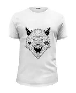 Заказать мужскую футболку в Москве. Футболка базовая Серый волк от YellowCloverShop - готовые дизайны и нанесение принтов.