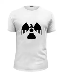 Заказать мужскую футболку в Москве. Футболка базовая Знак радиационной опасности от trend - готовые дизайны и нанесение принтов.